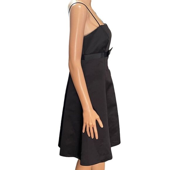 David’s Bridal Black Empire Waist With Bow Cocktail Dress Size 6 - Picture 4 of 14